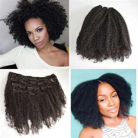 3c4a4b4c Afro Kinky Curly Clip In Human Hair Extension Virgin