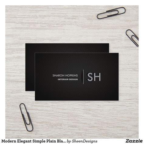 Modern Elegant Simple Plain Black Sleek Business Card