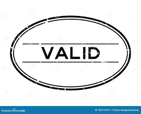 Grunge Black Valid Word Oval Rubber Stamp On White Background Stock