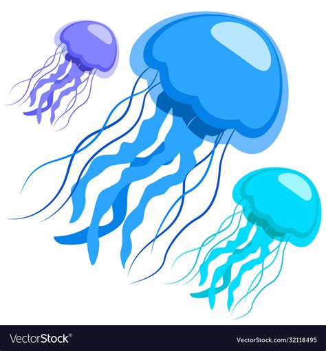 Jellyfish Underwater World Stylized Royalty Free Vector