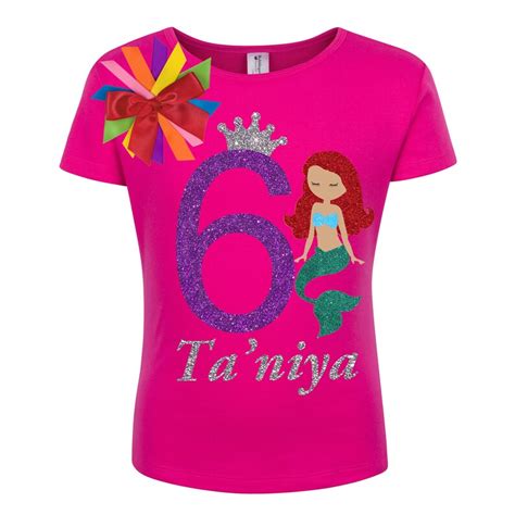 Mermaid Birthday Shirt Girl 6 Year Old Birthday Girl Shirt Etsy