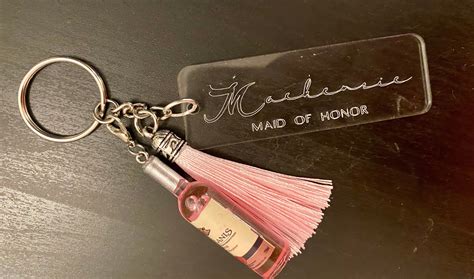Engraved Acrylic Keychain With Tassel And Resin Charm Key Etsy