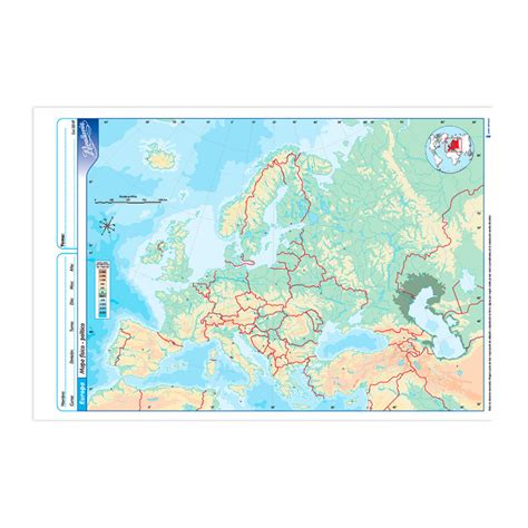 Mapa Europa Físico Político Rivadavia Oficio Block De 20 Mapas