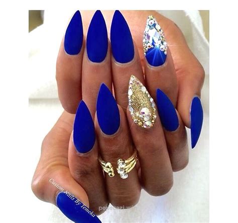 Royal Blue And Gold Nails Follow Me On Insta Uhhhkaren I Follow And