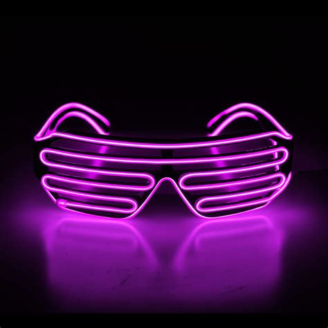aquat light up shutter led neon rave glasses el wire dj flashing sunglasses glow