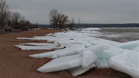 The Ice Shoves Are Piling Up On The Shores Of Lake Superior Youtube
