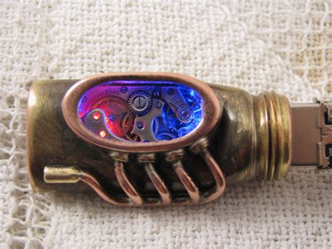 Steampunk Usb Flash Drive With Glowing Glass Gadgets Matrix