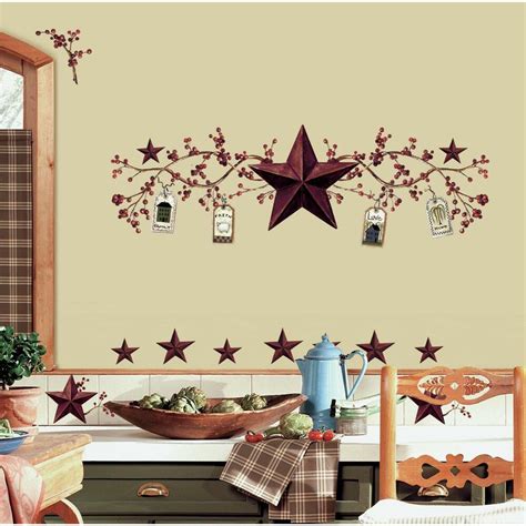 Home depot is a home run when you're in need of screws, plywood, and mulch, but it may not be the first place you think of when it comes to decorating. COUNTRY BERRIES and STARS stick ups rustic folk decals ...