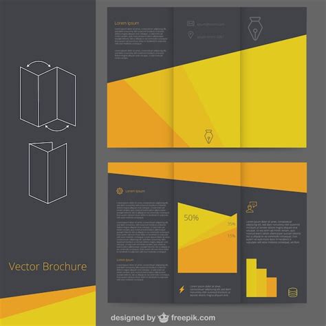Free Vector Black And Yellow Brochure Template