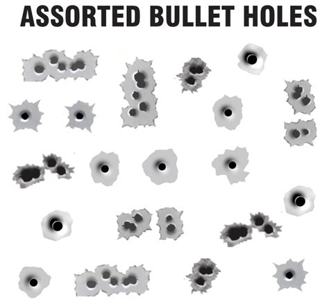 Assorted Bullet Holes For White Or Light Vehicles Bilbozodecals