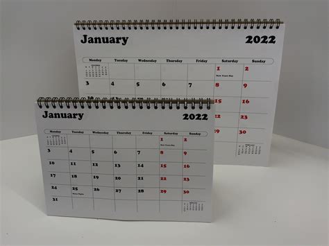 2022 Uk A5 Desk Top Flip Calendar Month To View Stand Up Etsy