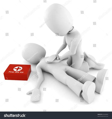 3d Man Providing First Aid Support Stock Illustration 59260669