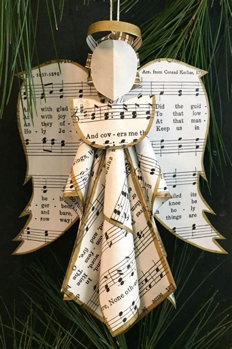 This Sheet Music Angel Ornament Is Included In A Round Up Of Handmade