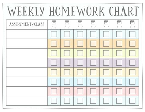 9 Best Images Of Free Printable Homework Charts Track Free Printable