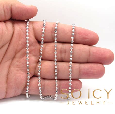 Paperclip chain link necklace sterling silver 14k gold or rhodium plated 2.8 3.2mm or 5.5mm width 16 18 20 22 24'' and 30 inch chain necklaces for women 4.6 out of 5 stars 356 53 offers from $35.98 Buy 14k White Gold Moon Cut Bead Link Chain 24-30 Inch 3mm Online at SO ICY JEWELRY