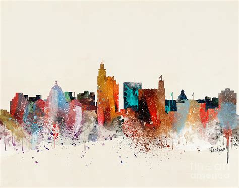 Jackson Skyline Painting By Bri Buckley Fine Art America