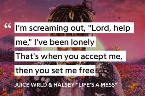Juice Wrld And Halsey Lifes A Mess Lyrics Rap Quotes Mood Quotes