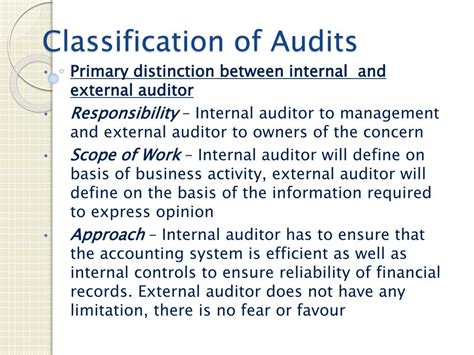 Ppt Chapter 3 Types Of Audit Powerpoint Presentation Free Download