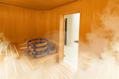 Interior Of Finnish Sauna Classic Wooden Sauna Stock Photo Download