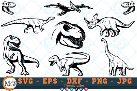 Dinosaur SVG Bundle Dino Bundle SVG File Graphic By MChCraft Creative