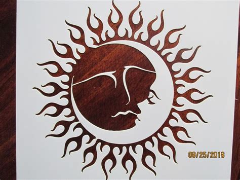 Sun Moon 2 Piece Stenciltemplate Reusable 10 Mil Mylar Etsy