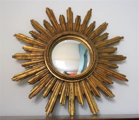 Vintage Golden Sunburst Mirror 1960s 76965