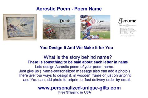 Lmsyt will also try to answer questions. ACROSTIC POEMS What does each letter mean in your name ...