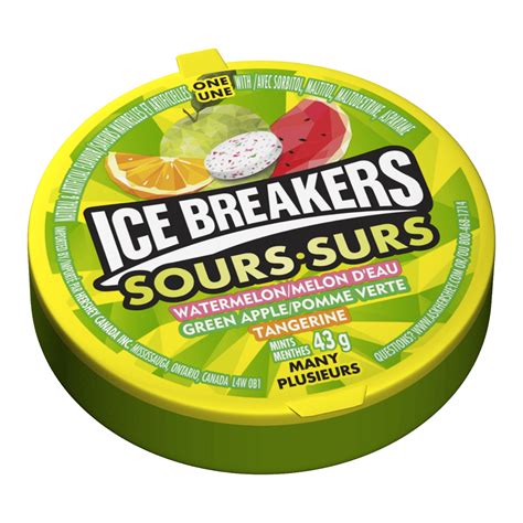 Hersheys Ice Breakers Sours Fruits Watermelon And Green Apple Sugar