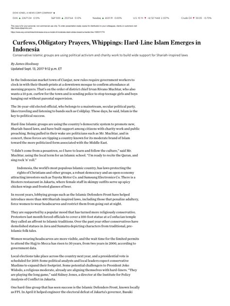 curfews obligatory prayers whippings hard line islam emerges in indonesia wsj pdf