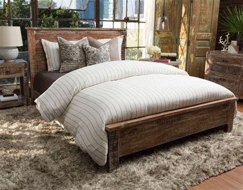 Hampton Rustic Teak Wood California King Bed Frame With
