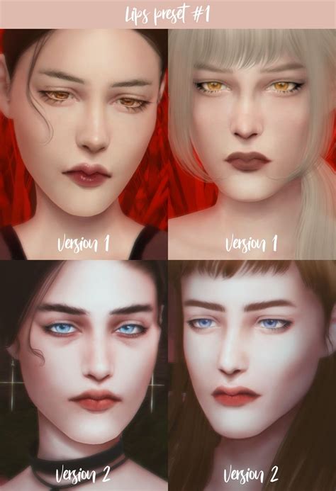 Female Lips Preset 1 Ms Mary Sims On Patreon Sims Female Lips