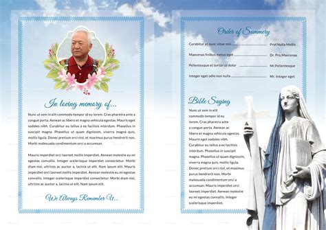 Funeral Program Bi Fold Template In Adobe Photoshop Microsoft Word
