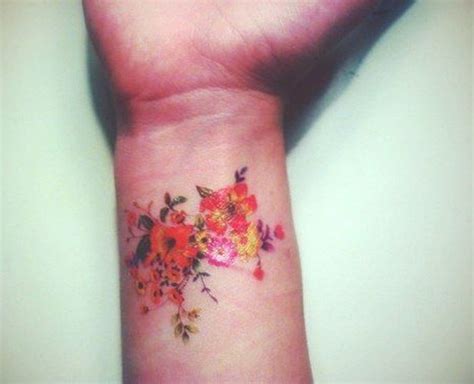 Colorful Flowers Tattoo On Wrist Entertainmentmesh