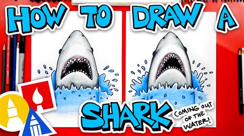 How To Draw A Shark Coming Out Of The Water Art For Kids Hub
