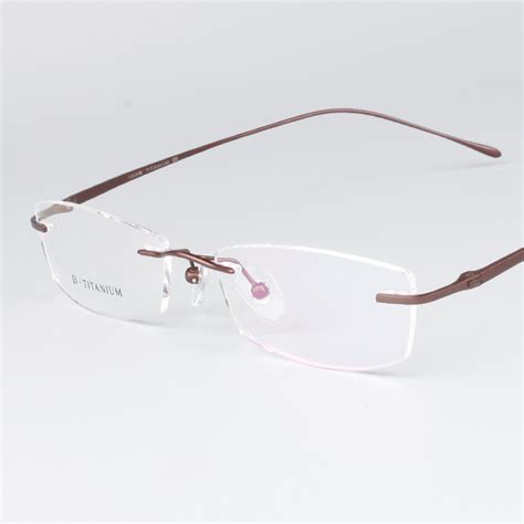Wholesale Classic Men Ultra Light Titanium Business Frameless Eyeglasses Frame Titanium Rimless