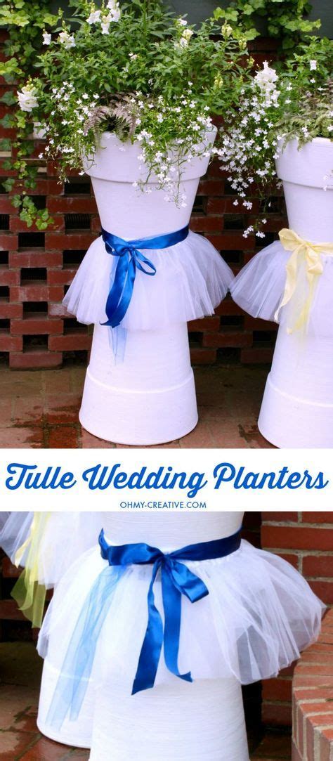 Tulle Diy Wedding Flower Pots Oh My Creative Diy Wedding Wedding