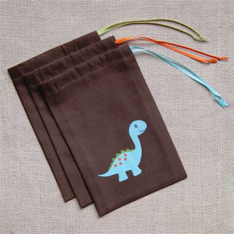 Dinosaur Favor Bags Set Of 6 Pink Dinosaur Goodie Bags By Kandyoh 22