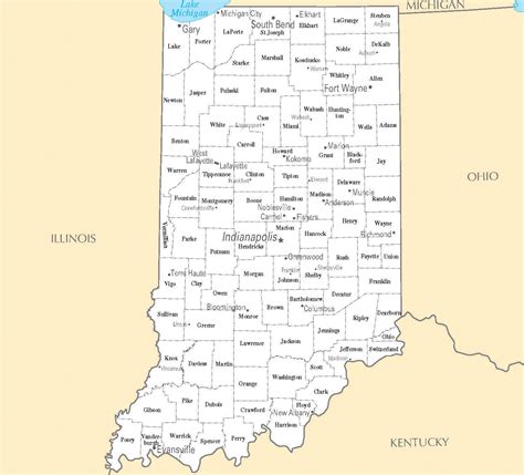 Indiana Map Us Indiana State Map Whatsanswer
