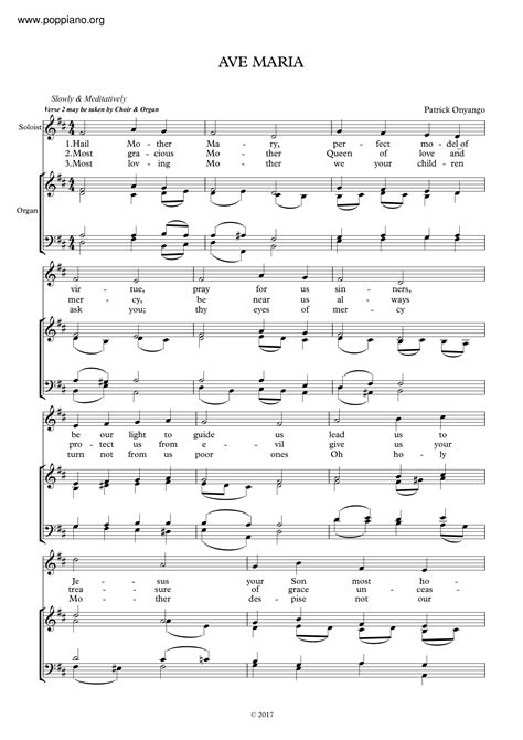 Hymn Ave Maria Sheet Music Pdf Free Score Download ★