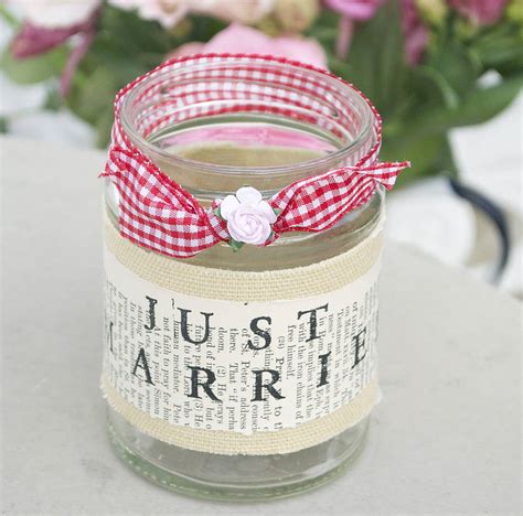 Just Married Recycled Jam Jar Tea Light By Abigail Bryans Designs