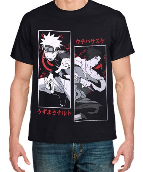 Camiseta Unisex Anime Naruto And Sasuke Mandragora Store