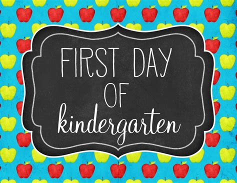 First Day Of Kindergarten Sign Free Printable Printable Templates