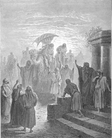 019 The Meeting Of Isaac And Rebekah Gen 2453 67 Gustave Dore