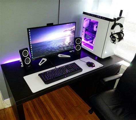 Ergonomics is also essential for those who spend all their working day in front of the computer and at the same are gamers at home. Desktop PcGaming … | Gaming desk setup, Video game rooms, Gaming setup