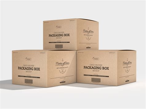 Cargo Delivery Packaging Box Mockup Mockup River