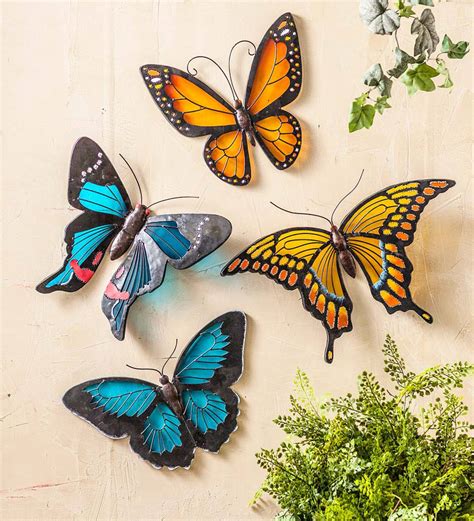 Metal And Plexiglass Butterfly Wall Art Blue Wind And