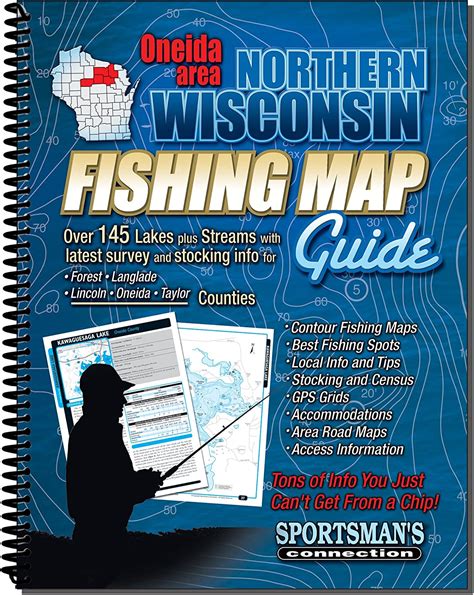 Northern Wisconsin Fishing Map Guide Oneida County Area