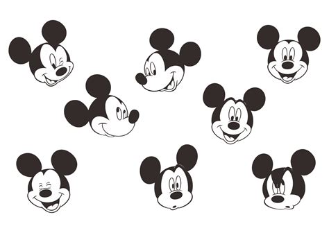 Mickey Mouse Logo Vector Part 2 Black And White Format Cdr Ai Eps