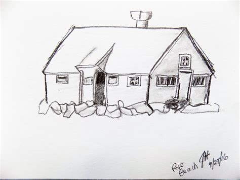 Beach House Art Whimsical Art Original Sketch Pencil Etsy