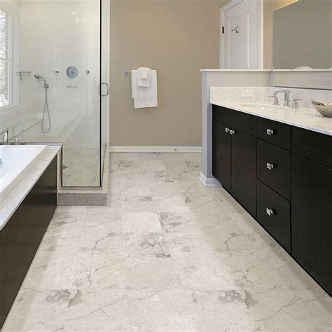 This was the first time i gutted my kitchen so i needed everything granite, cabine. TrafficMASTER Premium 12 in. x 12 in. Carrara Marble Vinyl Tile-6513 - The Home Depot | Vinyl ...